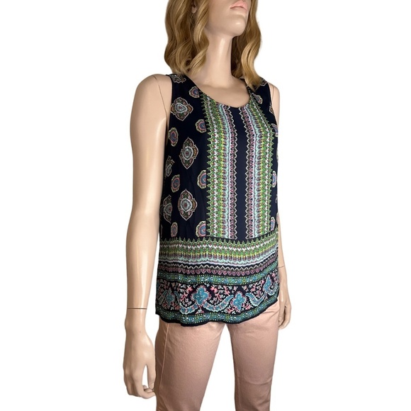 Cynthia Rowley Blouse Top Tank Tunic Sleeveless Colourful Back Button Close - Picture 4 of 15